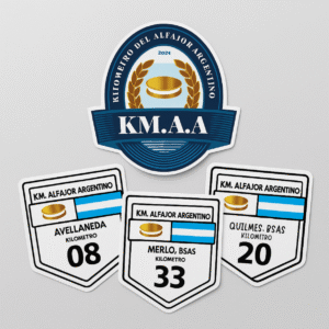 Stickers oficiales del Kilómetro del Alfajor x10 unidades